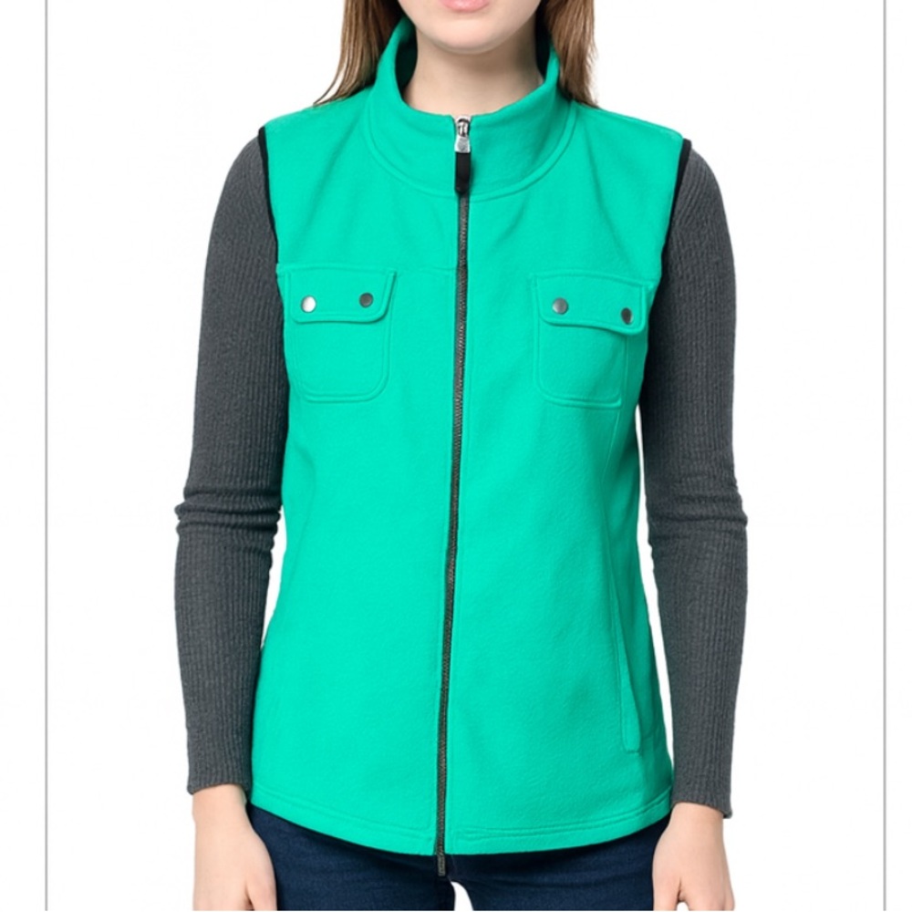 CHAPS Vest fleece Green Plus 1X NWT